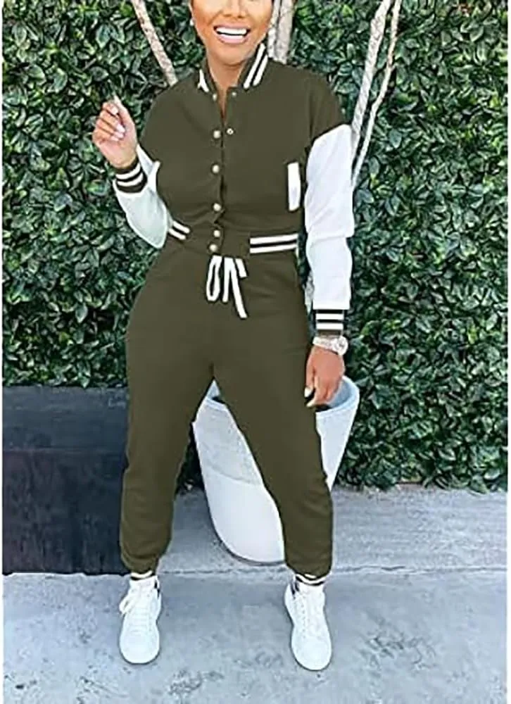 2 Piece Outfits for Women Tracksuit Set Jogging Suits Workout Gym Set Sweatpants Sport Sets Pocket