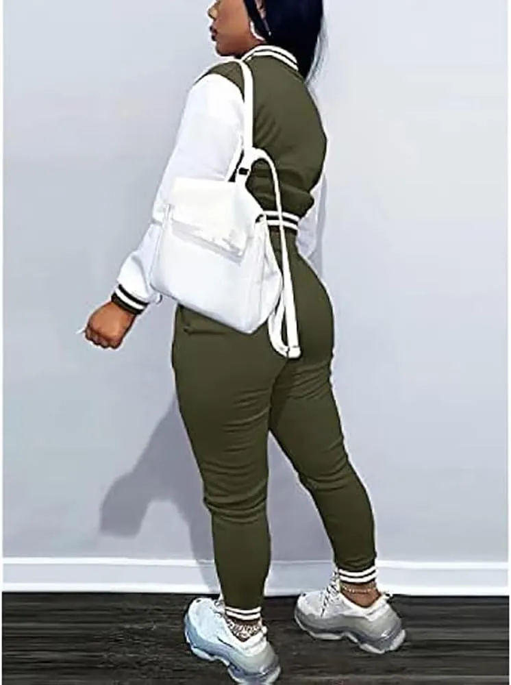 2 Piece Outfits for Women Tracksuit Set Jogging Suits Workout Gym Set Sweatpants Sport Sets Pocket
