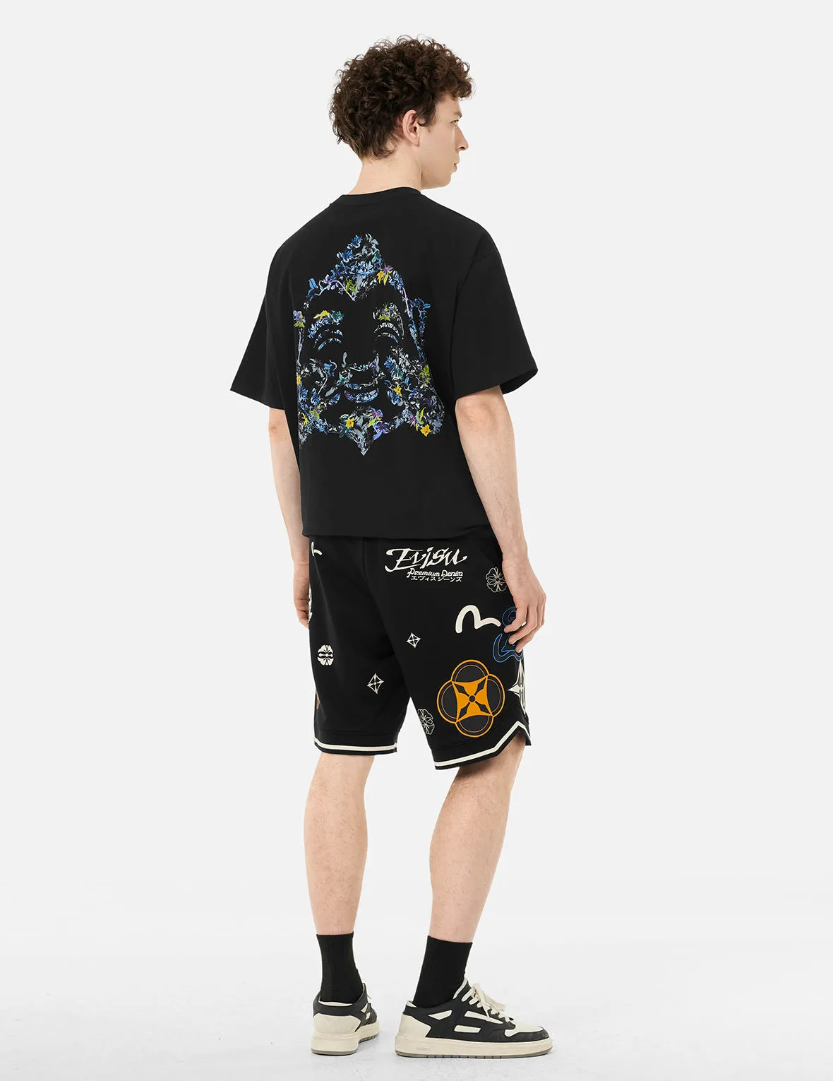 Allover Logo Print Fashion Fit Sweatshorts