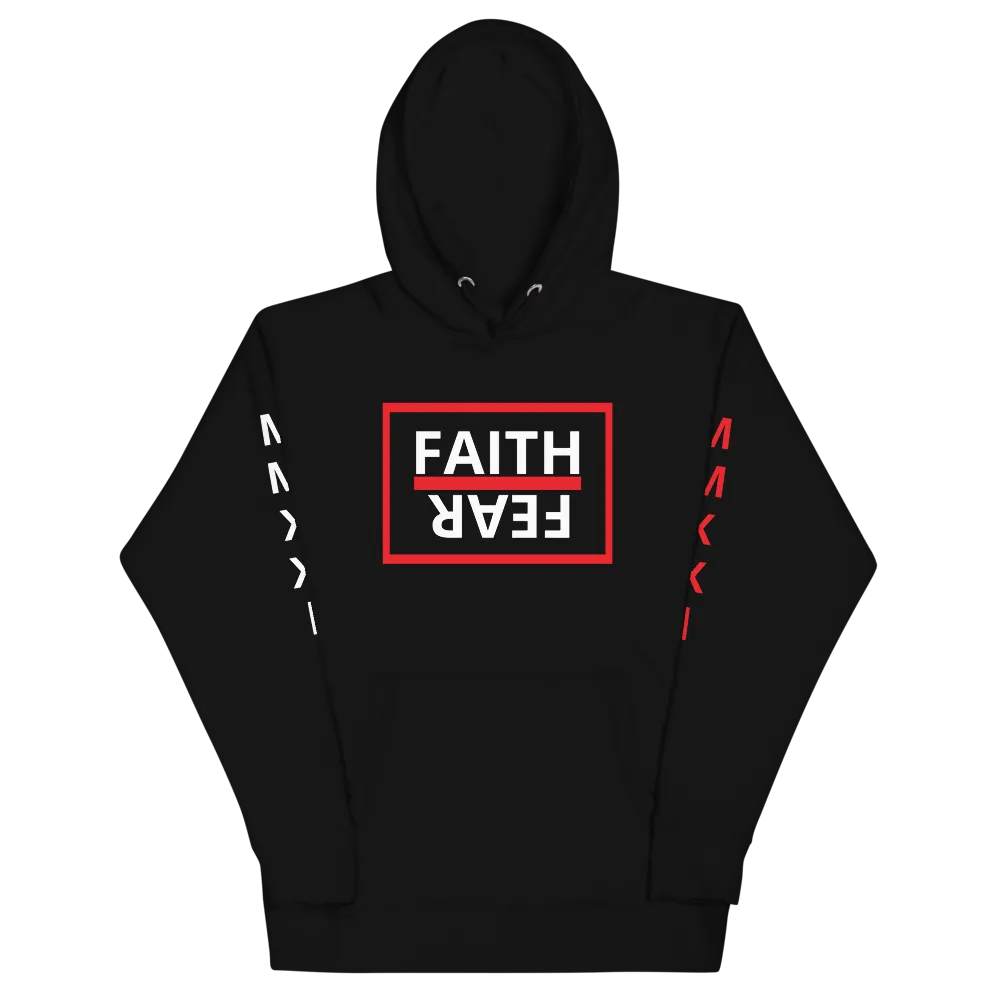 BALL GRIND - "FAITH over FEAR" Premium Black/Red/White Hoodie