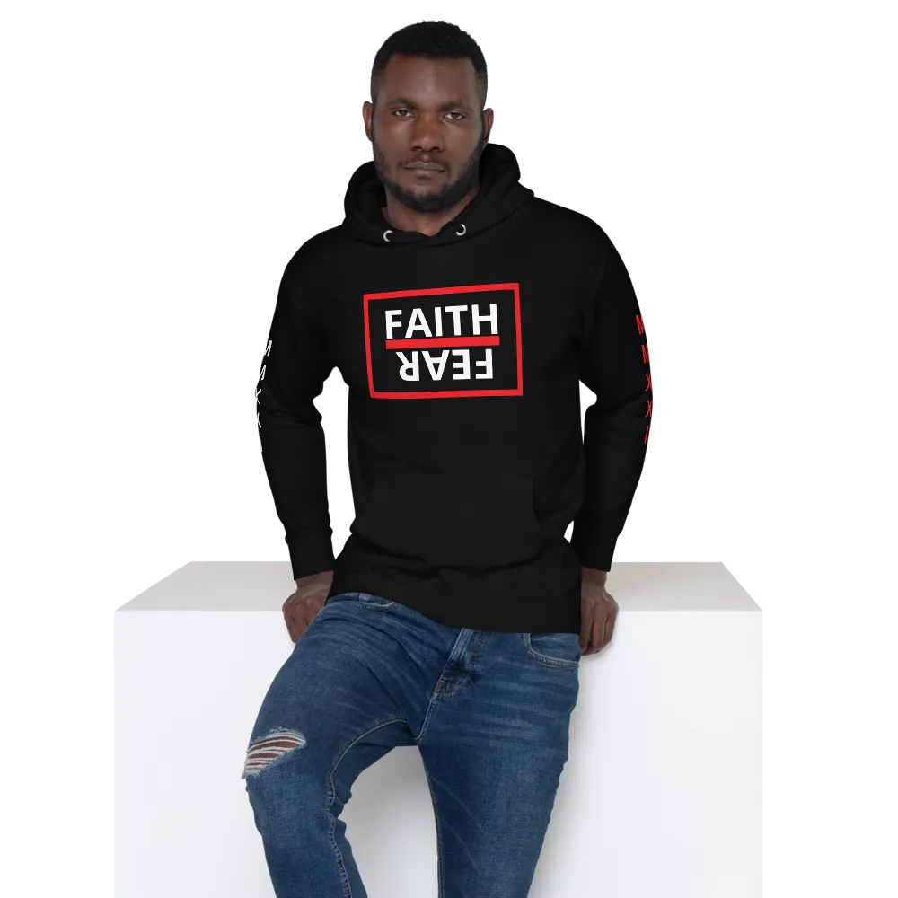 BALL GRIND - "FAITH over FEAR" Premium Black/Red/White Hoodie