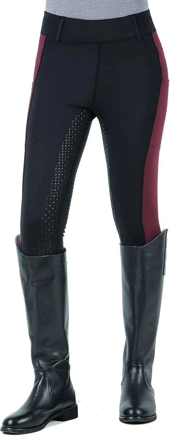 beroy Horse Riding -Pants Women Equestrian-Breeches - Ladies Training Horseback Riding Tights Full Seat Silicone Pockets