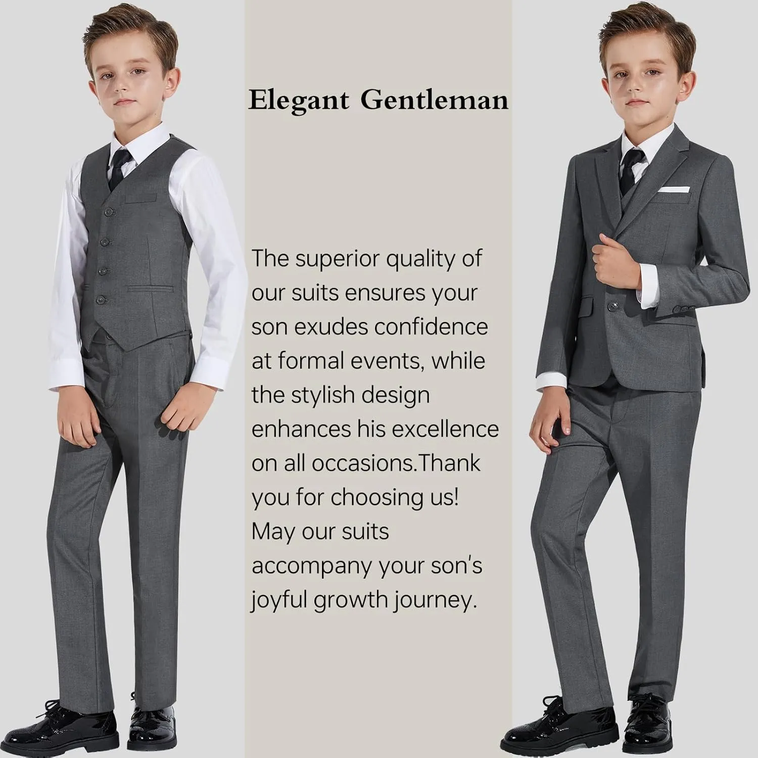 Boys Suit Teenager Suits Set for Boys, Kids Slim Fit Formal Wear Tuxedo, Ring Bearer Outfit for Wedding