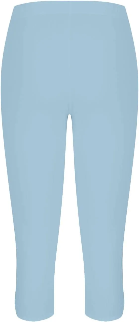 Capri Leggings for Women High Waist Stretch Workout Bottom Cropped Trousers Side Hollow Out Hem Slimming Yoga Pants