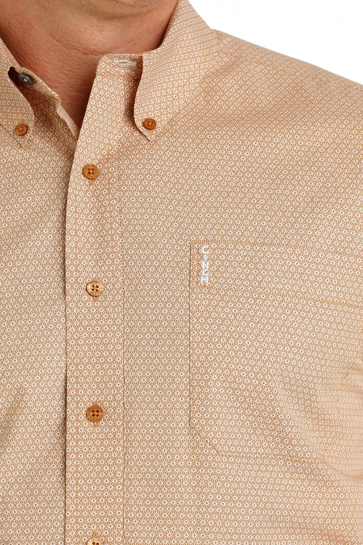 Cinch Mens Modern Fit Button Down Western Shirt - GLD - MTW1347091