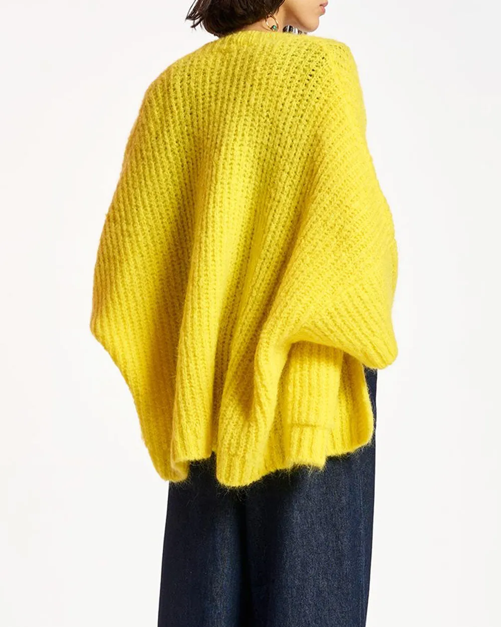 Clear Yellow Castrid Oversized Knit Cardigan
