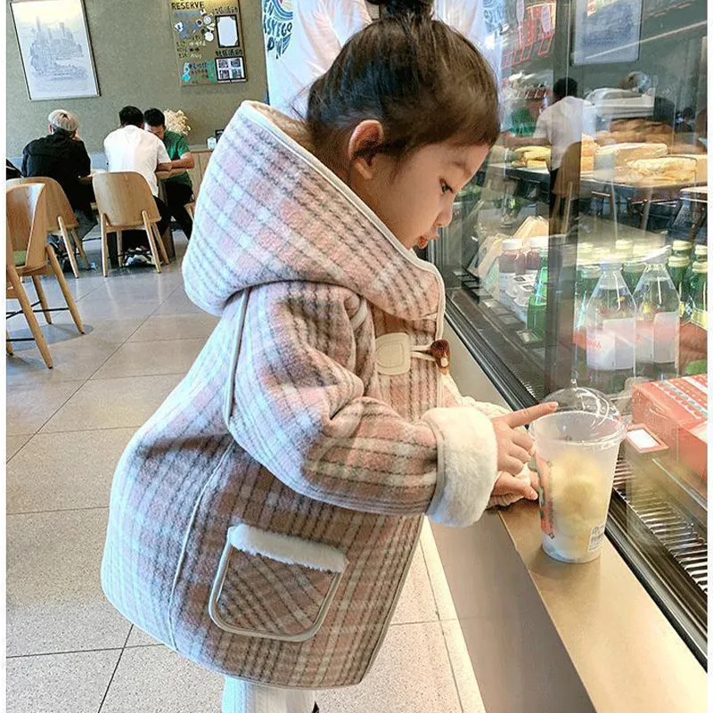 CN Tea Pink With Cream Inside Furr Front Style Warm Coat 10537