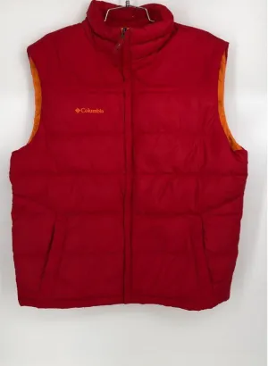 Columbia Men's Red Collared Full-Zip Puffer Vest - Size Large