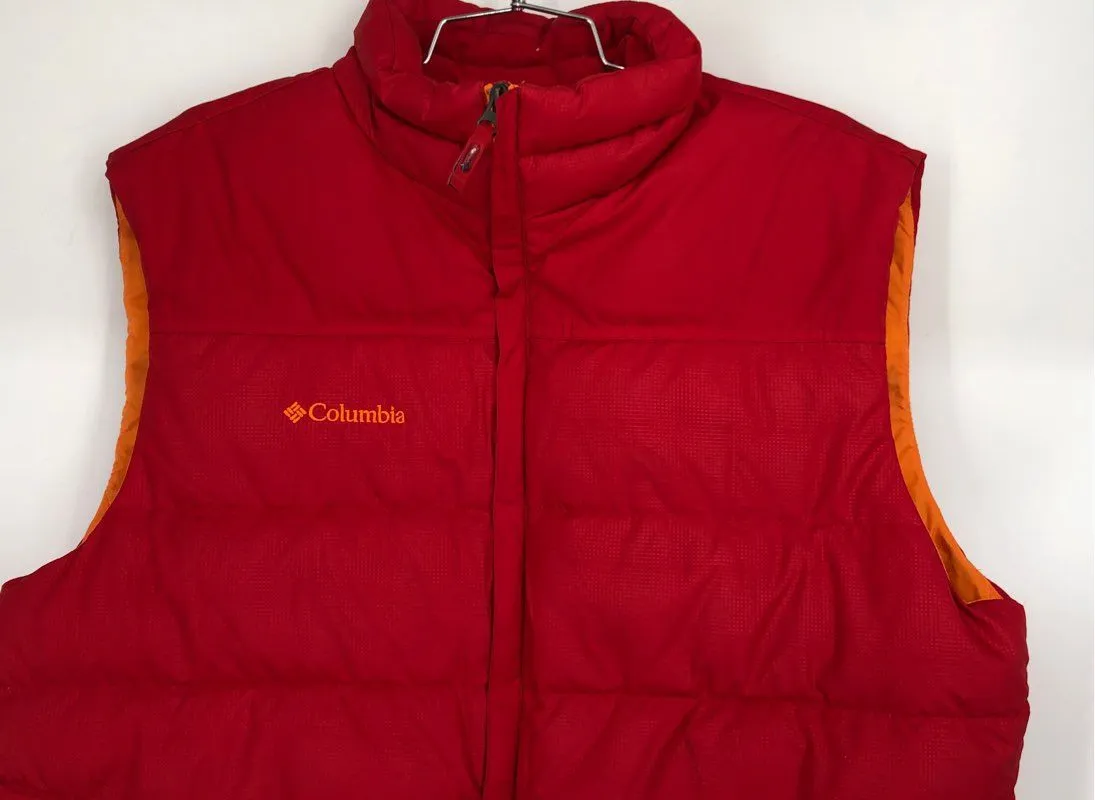 Columbia Men's Red Collared Full-Zip Puffer Vest - Size Large