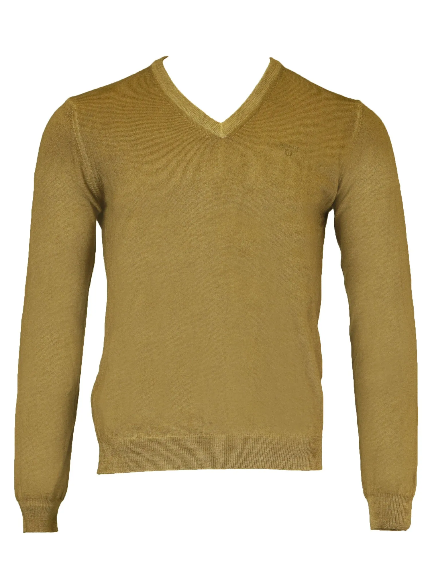 GANT Men's Warm Khaki O2 Washed Merino V-Neck Sweater 88562 $170 NWT
