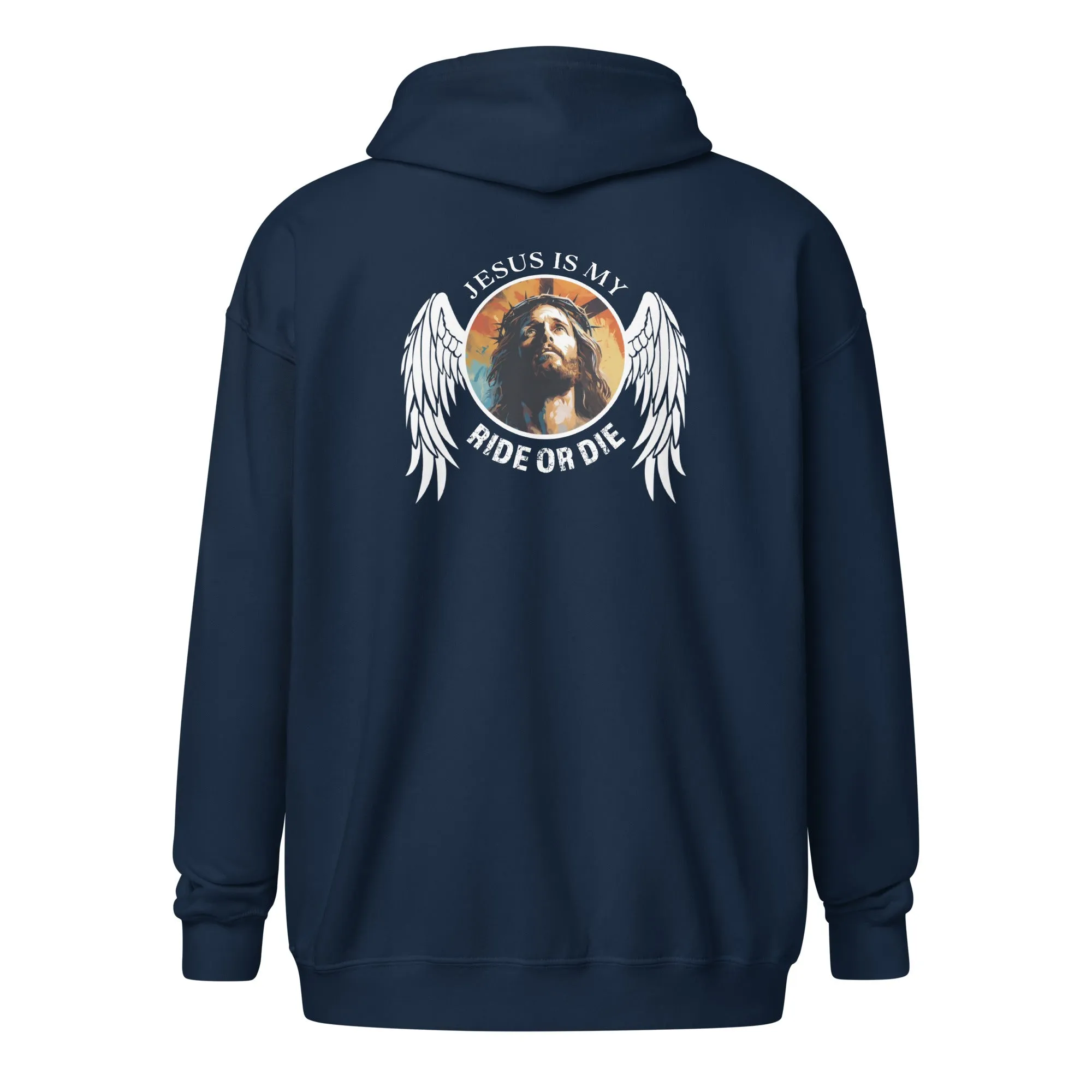 God sed Liv/Jesus Is My Ride or Die Unisex Full-Zip Hoodie
