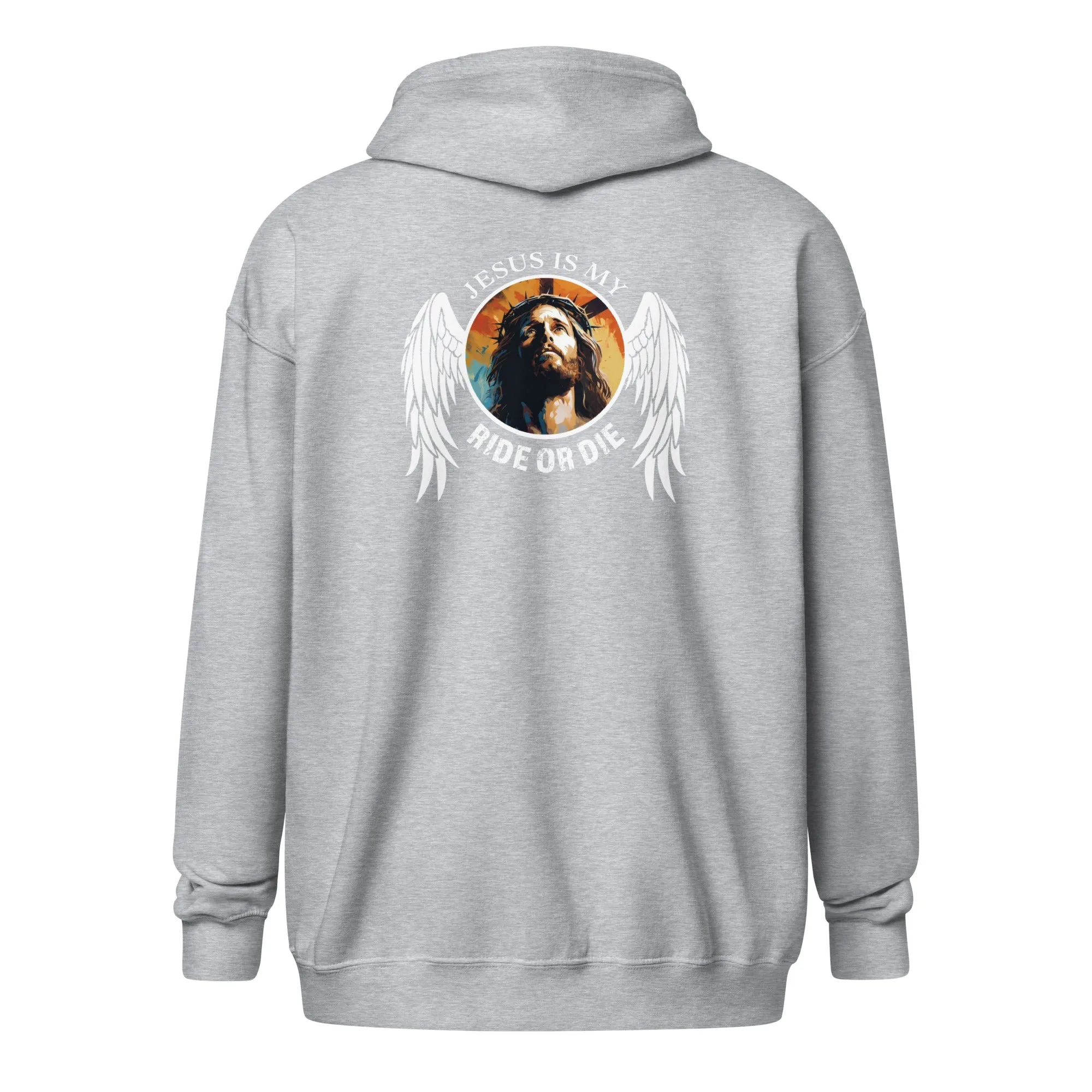God sed Liv/Jesus Is My Ride or Die Unisex Full-Zip Hoodie