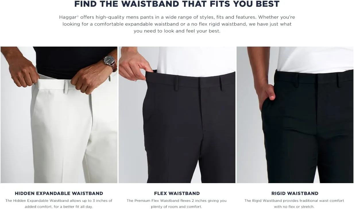 Haggar Men's The Active Series Big and Tall Straight Fit Stretch Pants