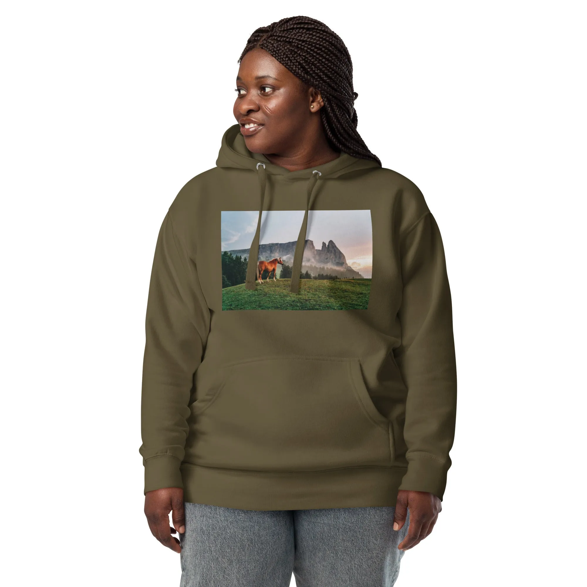 Hoodie Womens Designer (Hoodies Womens - Horse 0023)