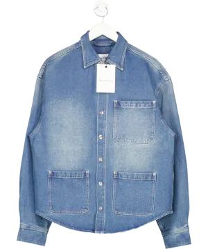 HOUSE OF SUNNY Blue Denim Take A Trip Topstitch Shirt UK S