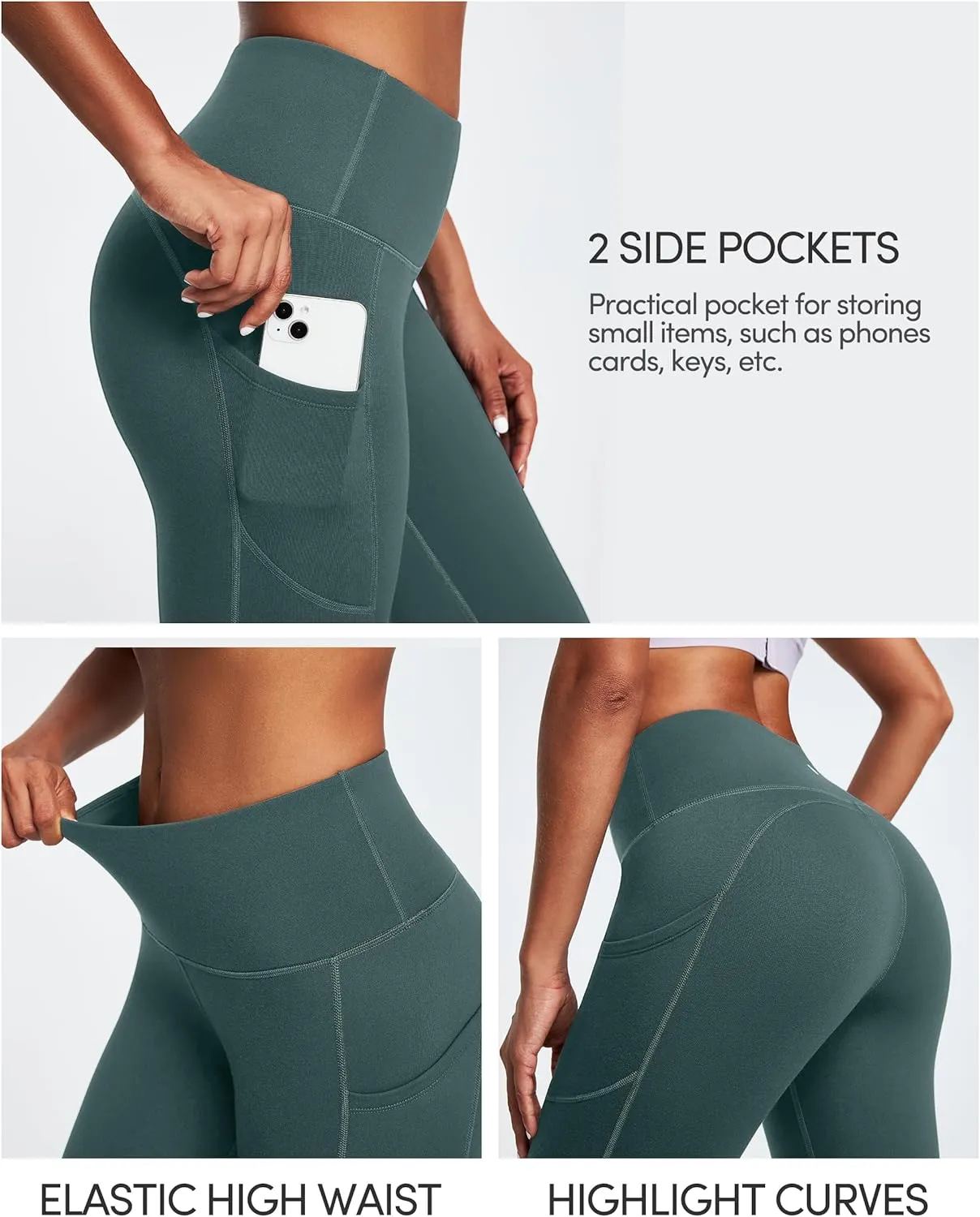 IUGA Fleece Lined Leggings with Pockets for Women Thermal Leggings for Women High Waisted Yoga Pants Winter Workout Leggings