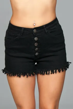 J9BK Fringed Button Up Shorts -