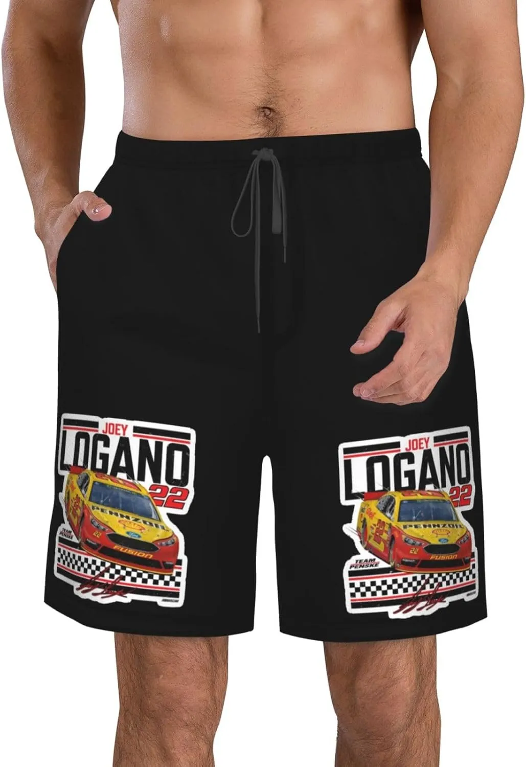 Joey-Logano-Car-22 Men's Swim Trunks Board Shorts Outdoor Beach Surfing