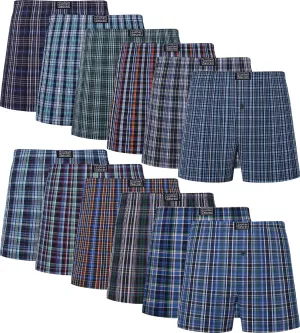 JupiterSecret Men's Boxers Underwear 100% Cotton Woven Boxers for Men Pack Boxer Shorts Assorted Colors