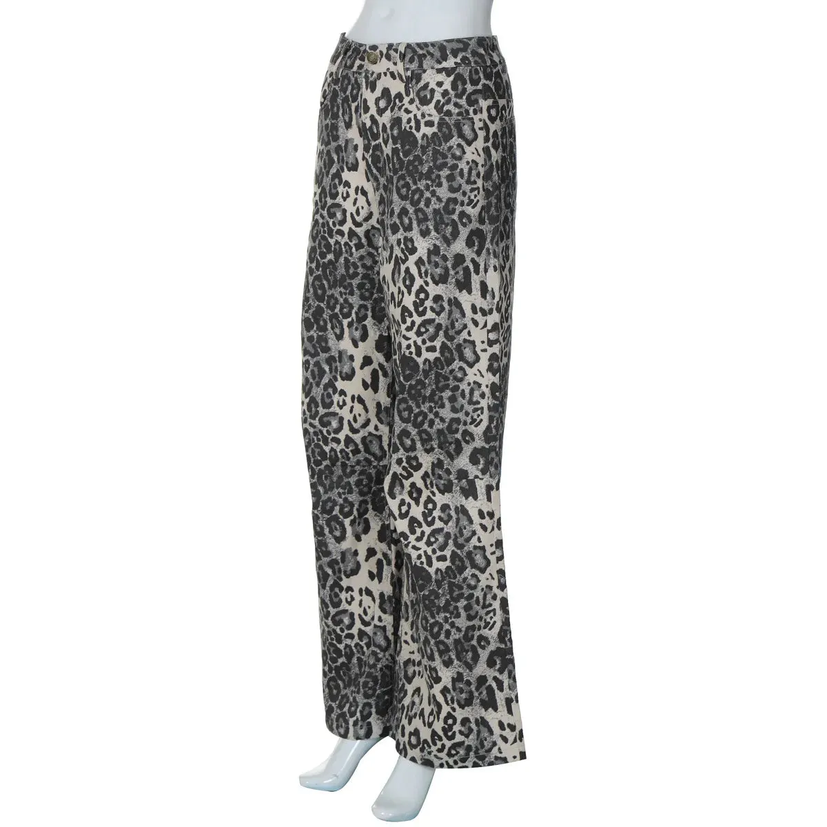 Leopard Print Stylish Straight Trousers