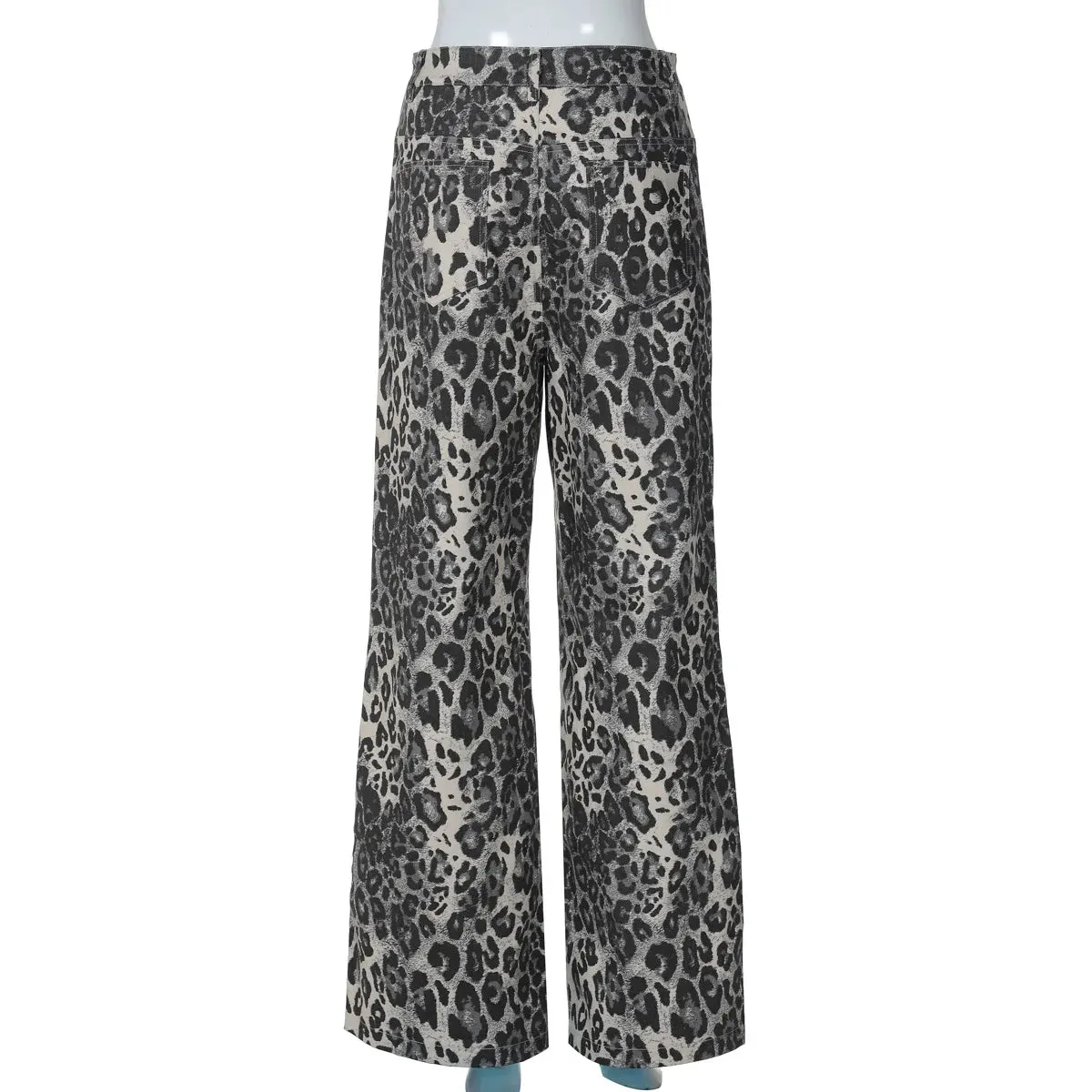 Leopard Print Stylish Straight Trousers