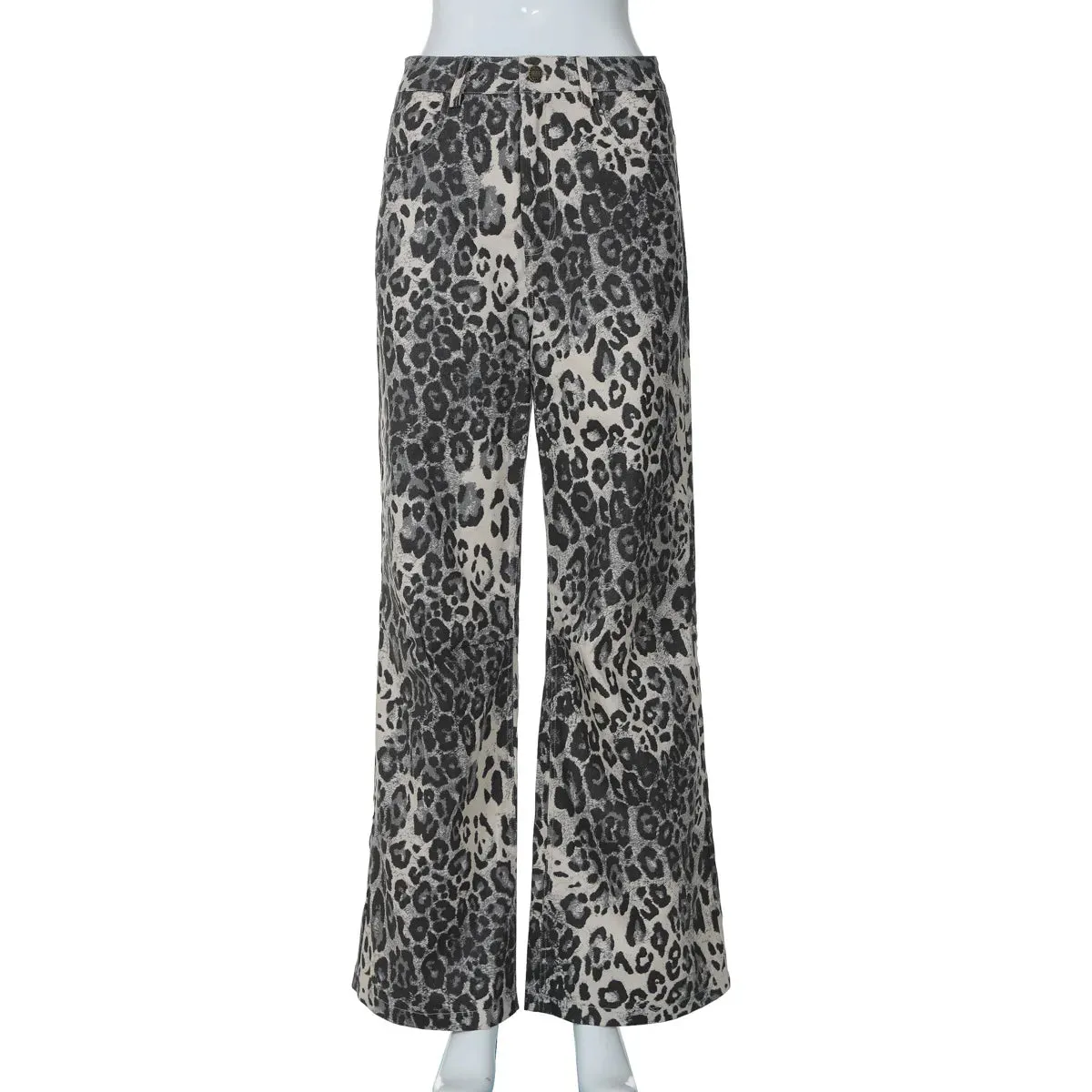 Leopard Print Stylish Straight Trousers