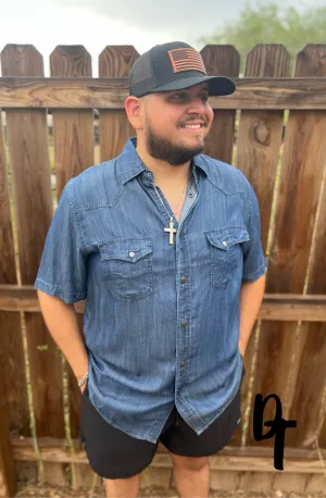 Luke Mens Denim Button Up