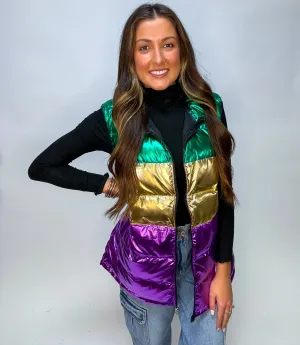 Mardi Gras Puff Vest