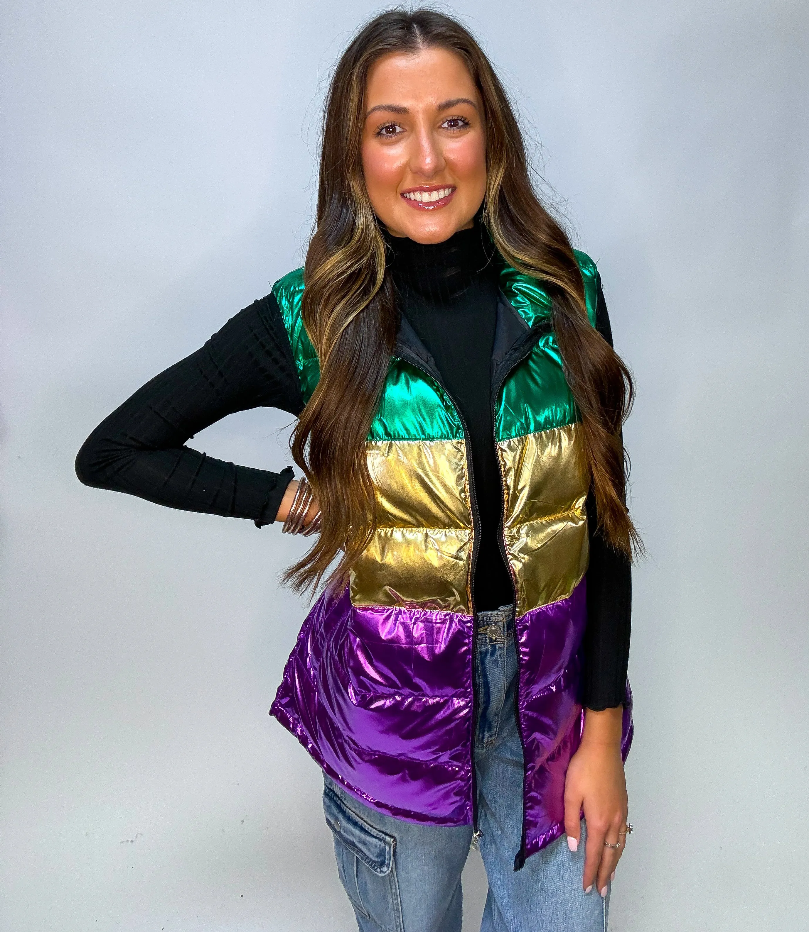 Mardi Gras Puff Vest