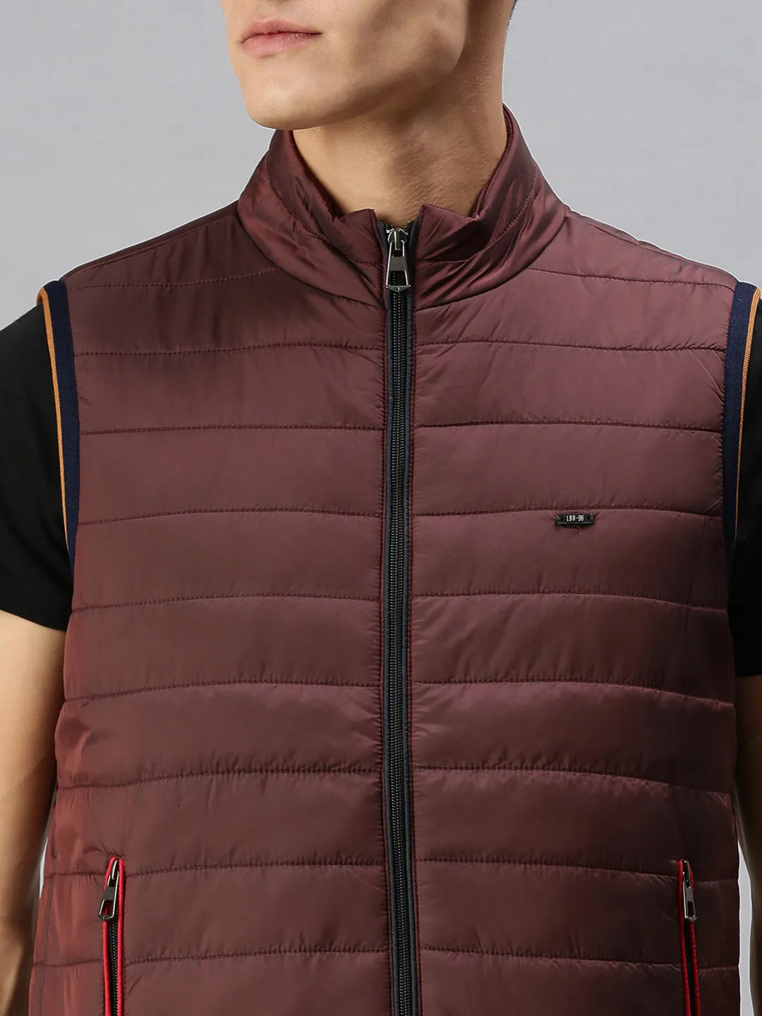 Men Maroon Lightweight Puffer Jacket
