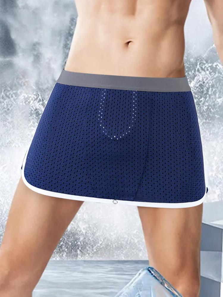 Men's  Button Casual U-Shaped Roman Skirt Dual-Purpose Arrow Pants Underwear