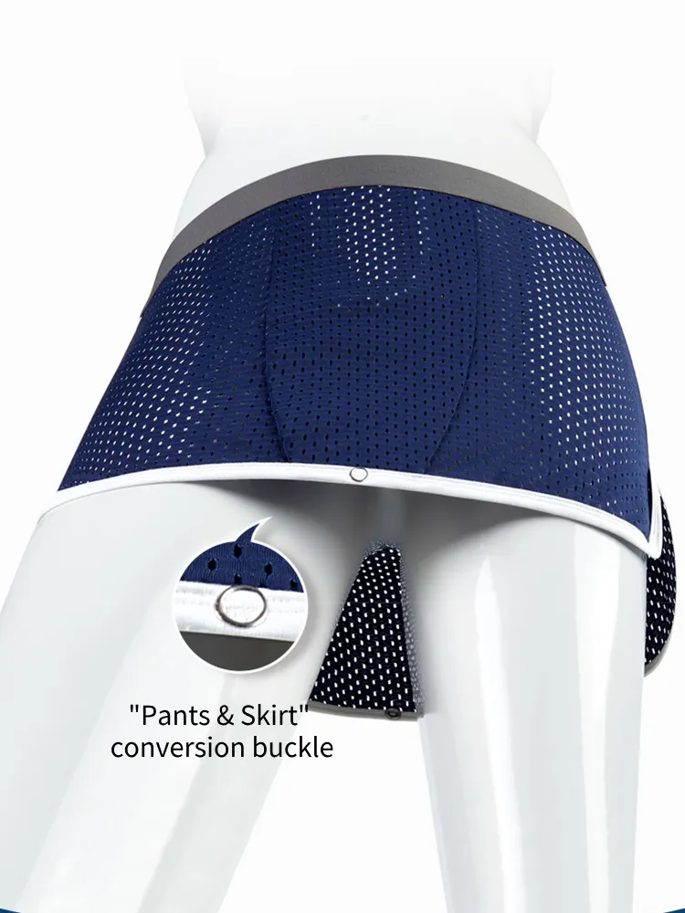 Men's  Button Casual U-Shaped Roman Skirt Dual-Purpose Arrow Pants Underwear