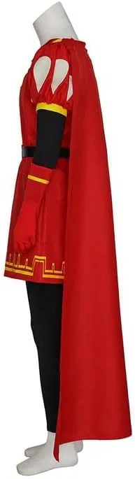 Mens Farquaad Costume Hat Outfits Red Cloak Robe Headwear Full Set Halloween Cosplay Fancy Dress Clothes