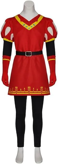 Mens Farquaad Costume Hat Outfits Red Cloak Robe Headwear Full Set Halloween Cosplay Fancy Dress Clothes