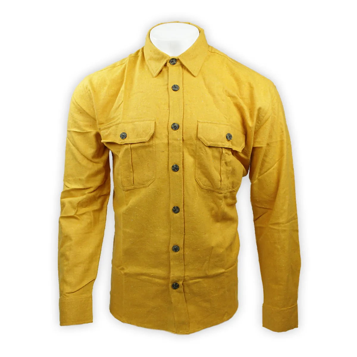 Men's Solid Flannel Long-Sleeve Shirt P118