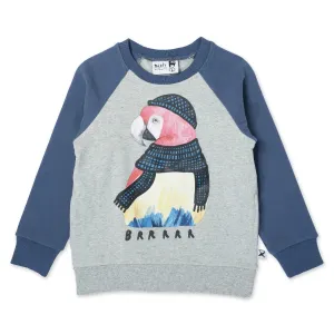 MINTI - WARM PARROT FURRY CREW GREY MARLE/NAVY