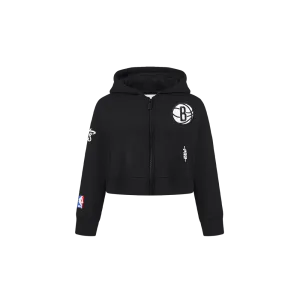 NBA BROOKLYN NETS CLASSIC TODDLER GIRLS FLEECE FULL ZIP HOODIE  (BLACK)