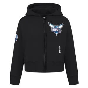 NBA CHARLOTTE HORNETS CLASSIC TODDLER GIRLS FLEECE FULL ZIP HOODIE  (BLACK)