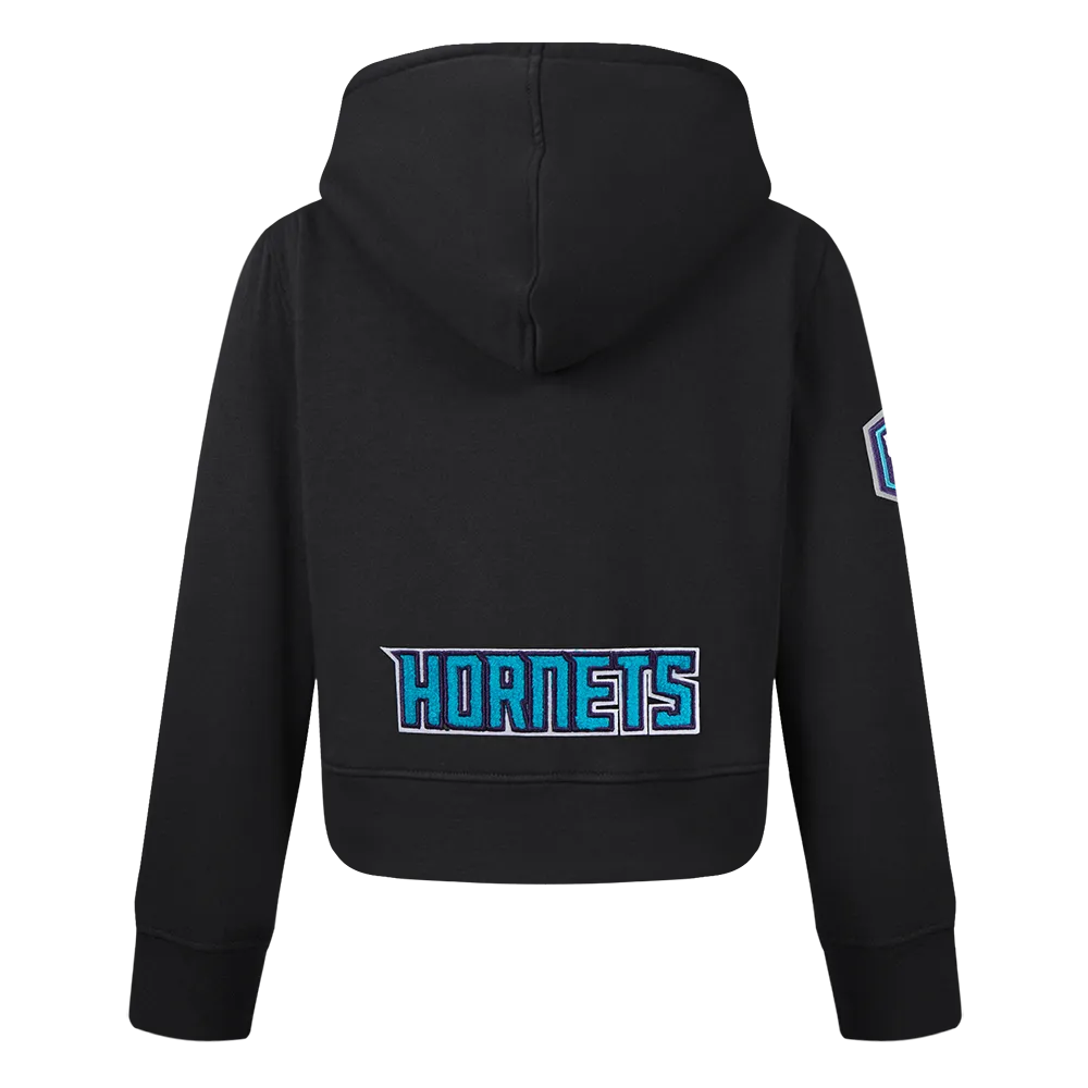 NBA CHARLOTTE HORNETS CLASSIC TODDLER GIRLS FLEECE FULL ZIP HOODIE  (BLACK)
