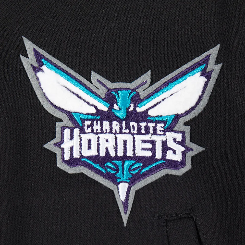 NBA CHARLOTTE HORNETS CLASSIC TODDLER GIRLS FLEECE FULL ZIP HOODIE  (BLACK)