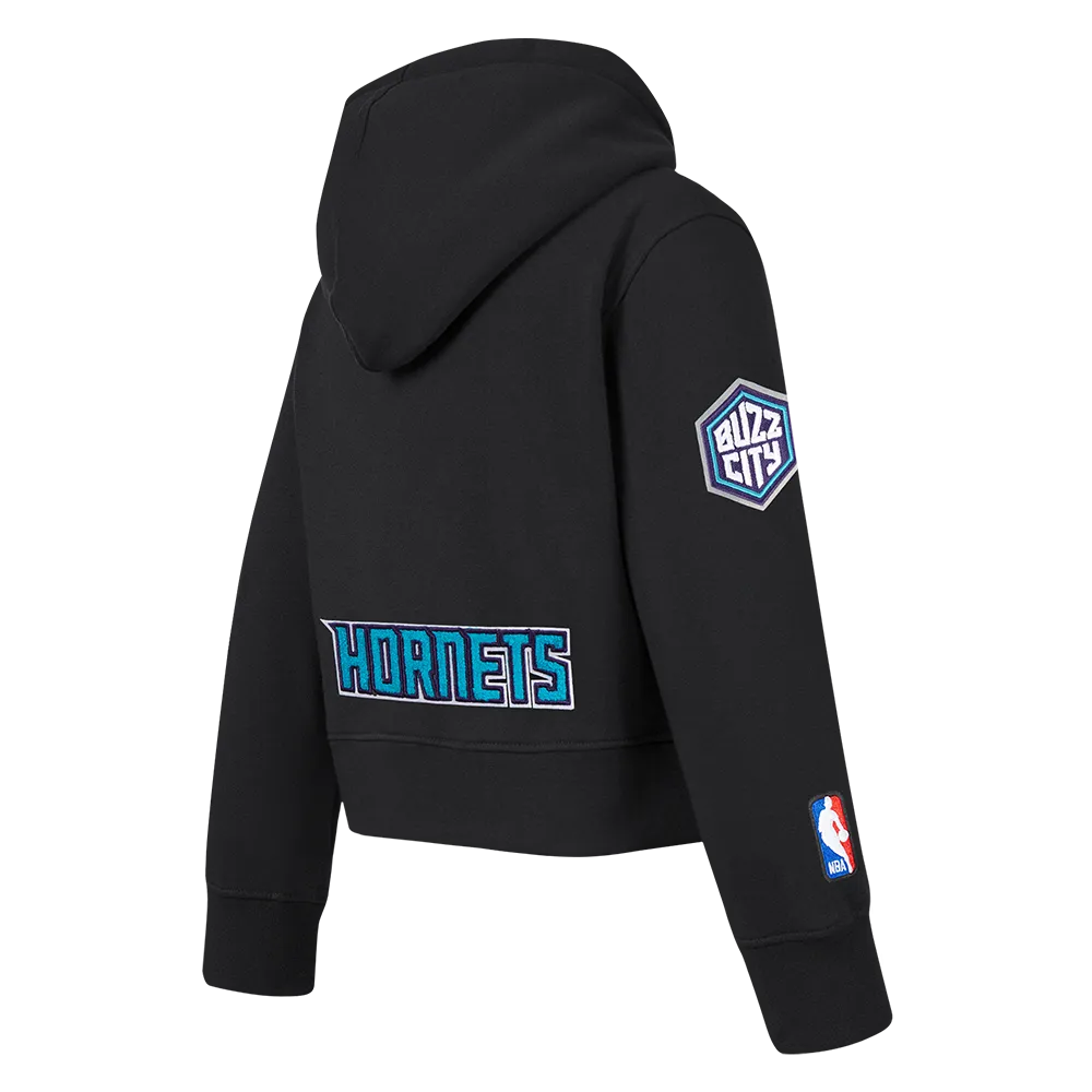 NBA CHARLOTTE HORNETS CLASSIC TODDLER GIRLS FLEECE FULL ZIP HOODIE  (BLACK)