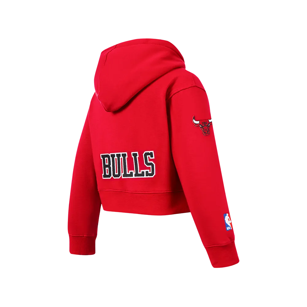 NBA CHICAGO BULLS CLASSIC BIG GIRLS FLEECE FULL ZIP HOODIE (RED)