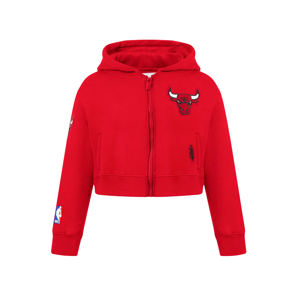 NBA CHICAGO BULLS CLASSIC BIG GIRLS FLEECE FULL ZIP HOODIE (RED)