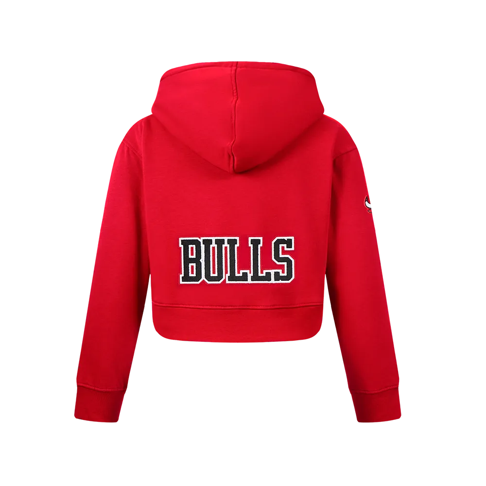 NBA CHICAGO BULLS CLASSIC BIG GIRLS FLEECE FULL ZIP HOODIE (RED)