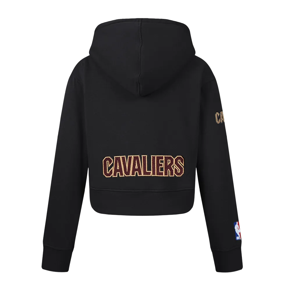 NBA CLEVELAND CAVALIERS CLASSIC BIG GIRLS FLEECE FULL ZIP HOODIE (BLACK)