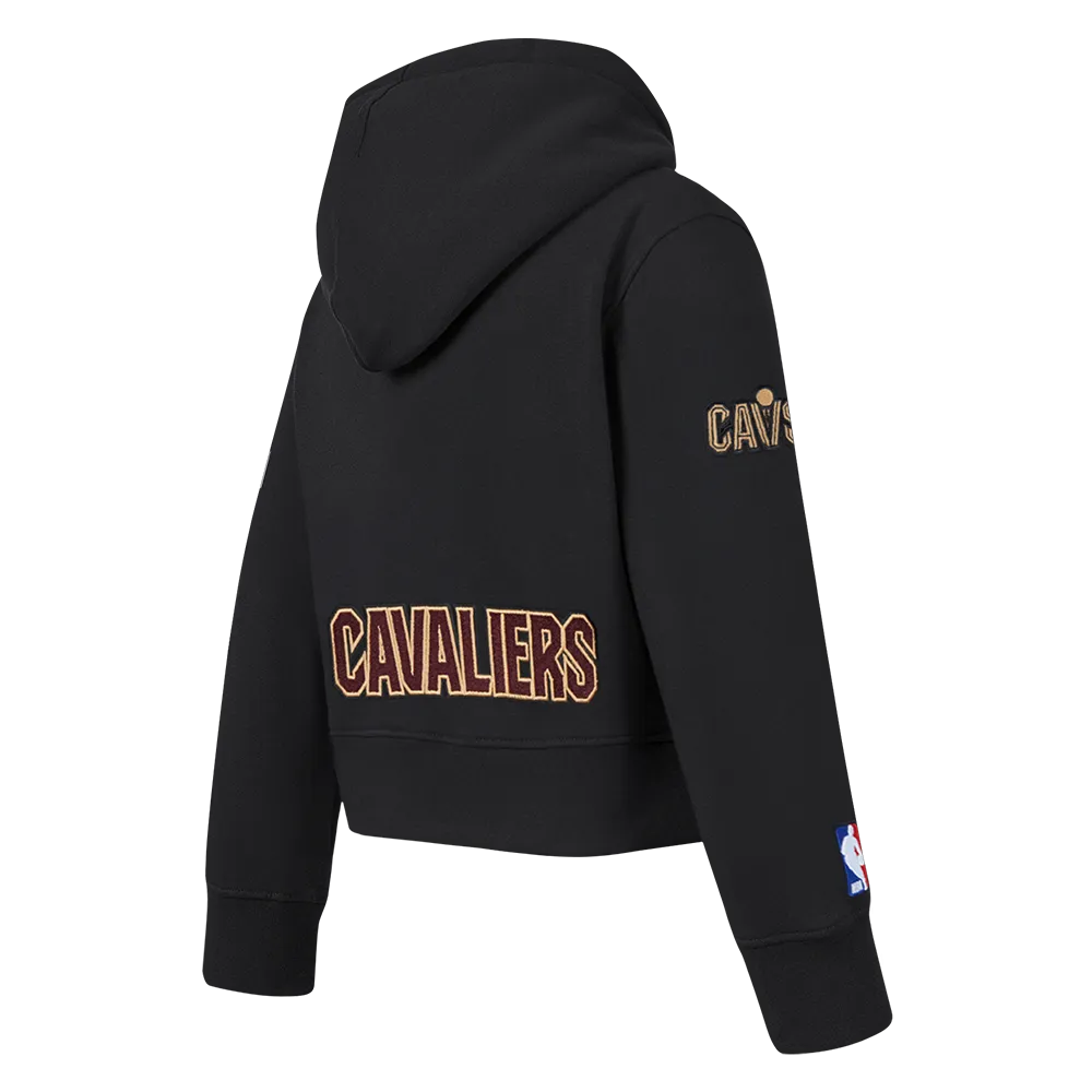 NBA CLEVELAND CAVALIERS CLASSIC TODDLER GIRLS FLEECE FULL ZIP HOODIE  (BLACK)