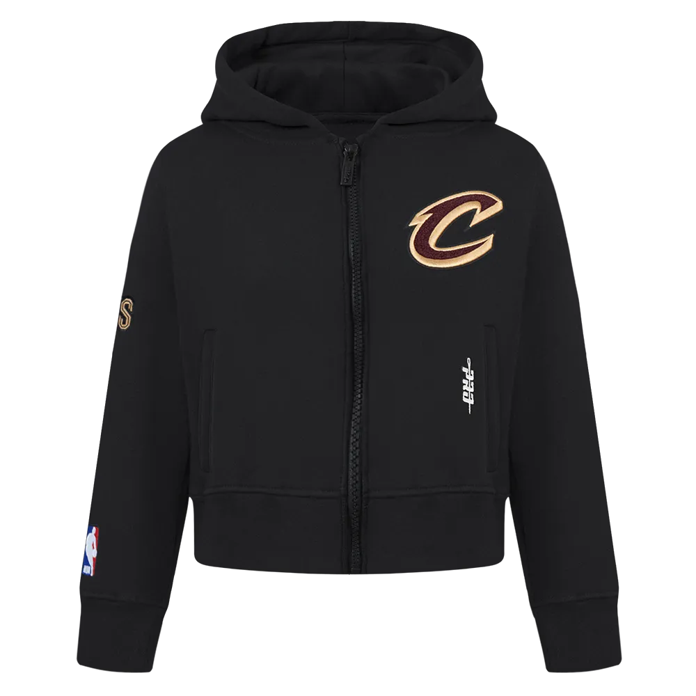 NBA CLEVELAND CAVALIERS CLASSIC TODDLER GIRLS FLEECE FULL ZIP HOODIE  (BLACK)