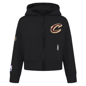 NBA CLEVELAND CAVALIERS CLASSIC TODDLER GIRLS FLEECE FULL ZIP HOODIE  (BLACK)