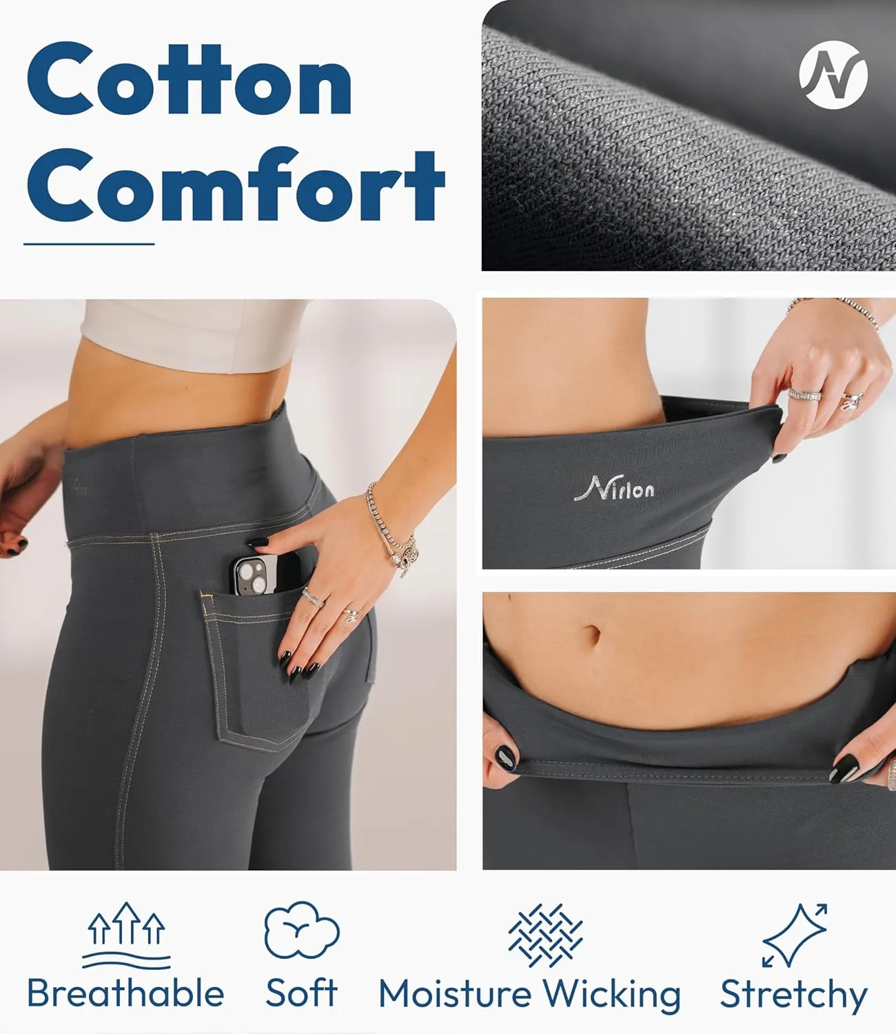 Nirlon Women's Jeggings High Waist Tummy Control Jean Leggings with Pockets for Women