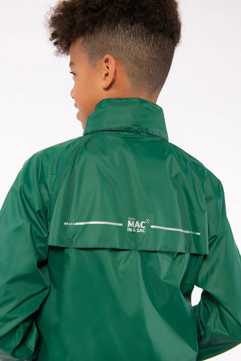 Origin Mini Packable Waterproof Kids Jacket - Bottle Green